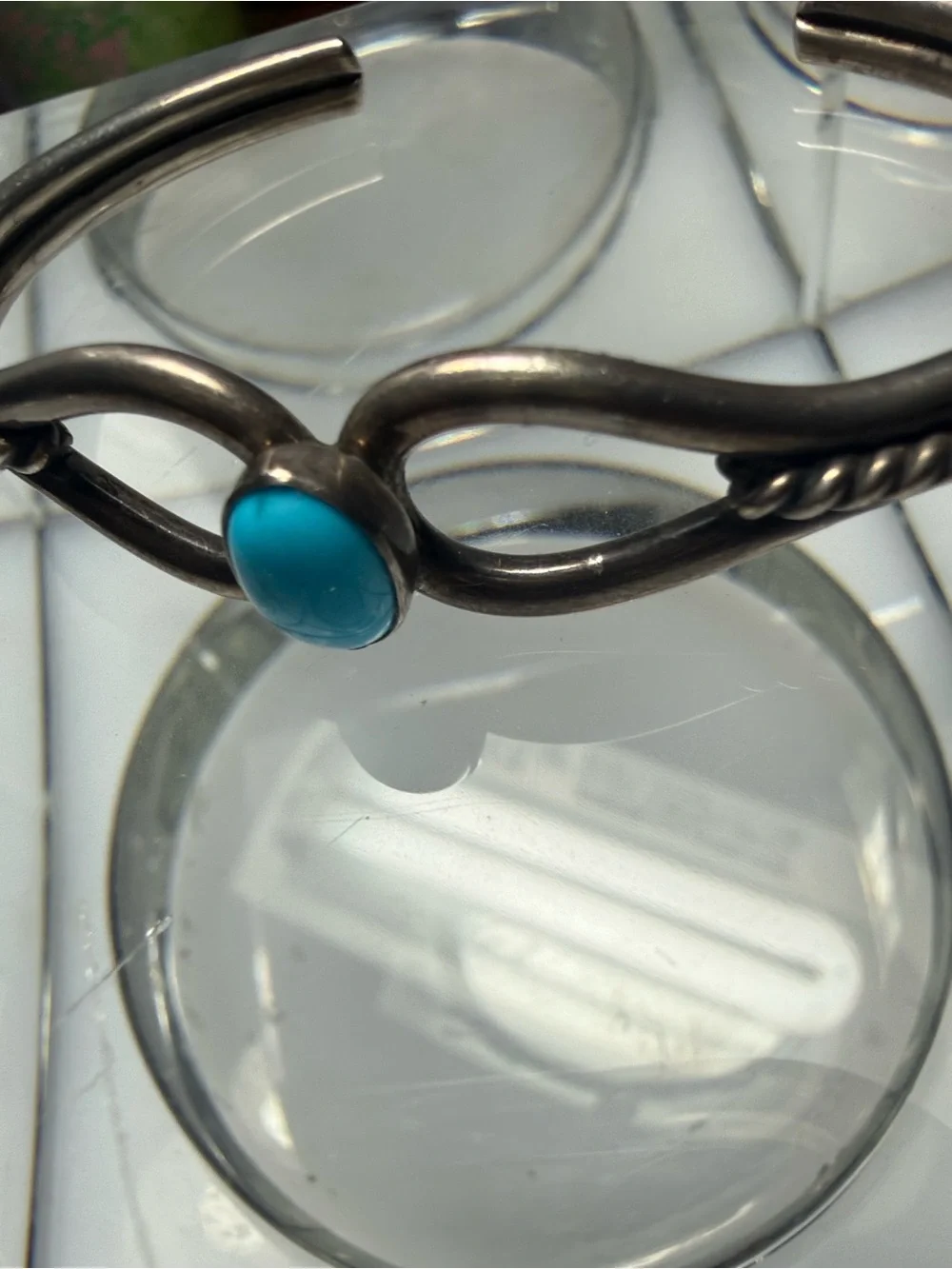 Turquoise Stone Sterling Cuff Bracelet